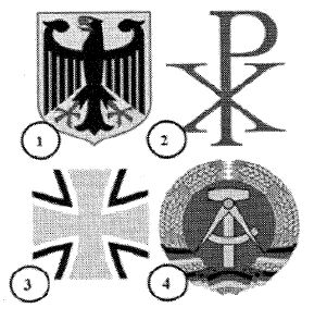 Abbildung zur Aufgabe 21. Welches ist das Wappen der Bundesrepublik Deutschland?